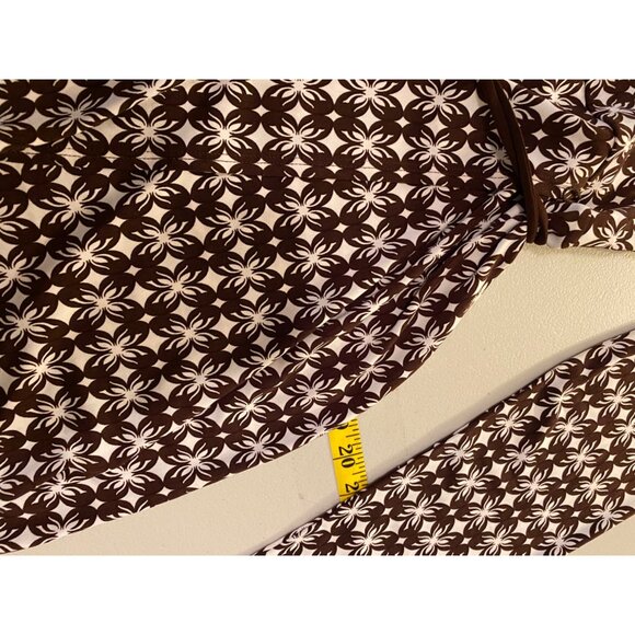 Max & Cleo Womens Brown & White Patterned Wrap Dress Medium - Picture 9 of 11